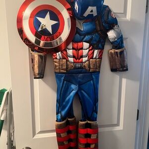 Kids Captain America Costume with Shield and Helmet